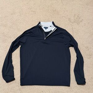 Peter Millar Black and White Quarter-Zip Pullover